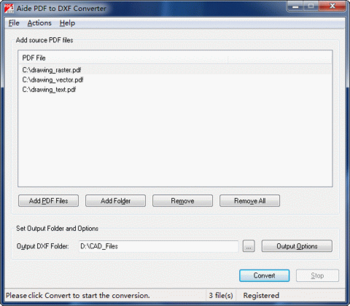 Aide PDF to DXF Converter screenshot