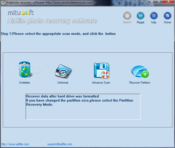 Aidphoto recovery software screenshot