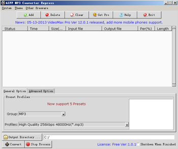 AIFF MP3 Converter Express screenshot