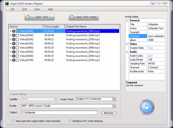 Aigo DVD Audio Ripper screenshot