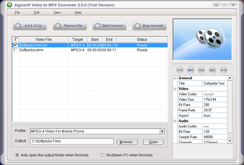 Aigo Video to MP4 Converter screenshot