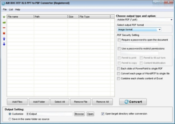 Ailt DOC RTF XLS PPT to PDF Converter screenshot