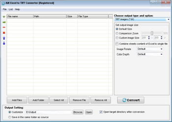 Ailt Excel to TIFF Converter screenshot
