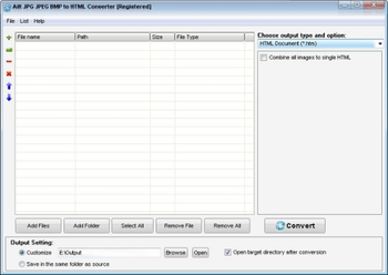 Ailt JPG JPEG BMP to HTML Converter screenshot