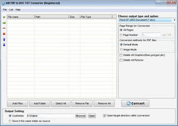 Ailt PDF to DOC TXT Converter screenshot