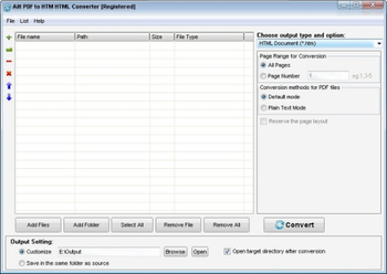 Ailt PDF to HTM HTML Converter screenshot
