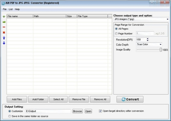 Ailt PDF to JPG JPEG Converter screenshot