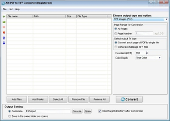 Ailt PDF to TIFF Converter screenshot