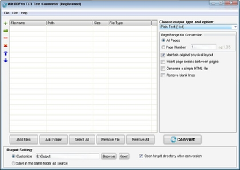 Ailt PDF to TXT Text Converter screenshot