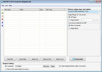 Ailt PDF to XLS Converter screenshot