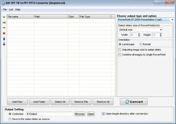 Ailt TIFF TIF to PPT PPTX Converter screenshot