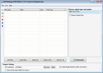 Ailt WebPage HTM HTML to TXT Converter screenshot