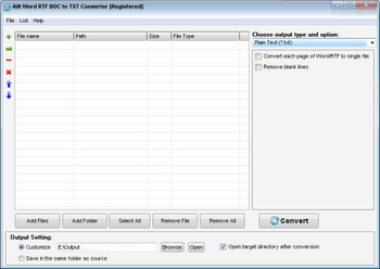Ailt Word RTF DOC to TXT Converter screenshot