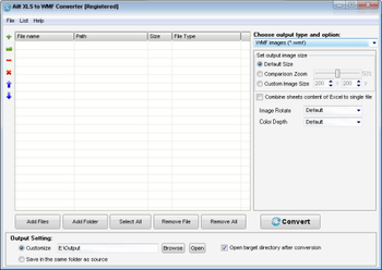 Ailt XLS to WMF Converter screenshot