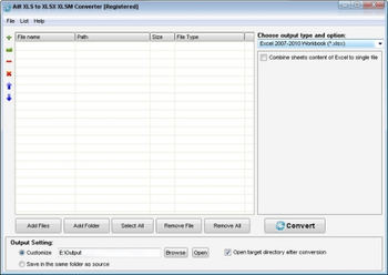 Ailt XLS to XLSX XLSM Converter screenshot