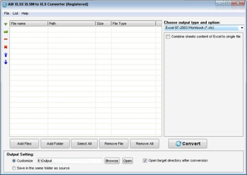 Ailt XLSX XLSM to XLS Converter screenshot