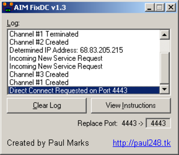 AIM FixDC screenshot 2