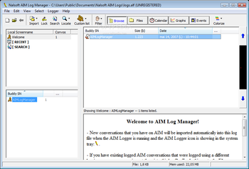 AIM Log Manager screenshot 2