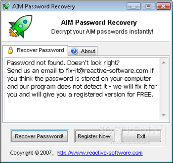 AIM Password Recovery screenshot