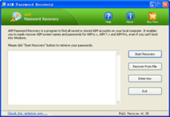 AIM Password Recovery screenshot