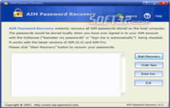 AIM Password Recovery screenshot 2