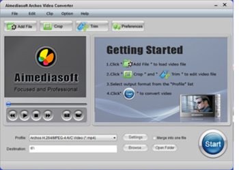Aimediasoft Archos Video Converter screenshot