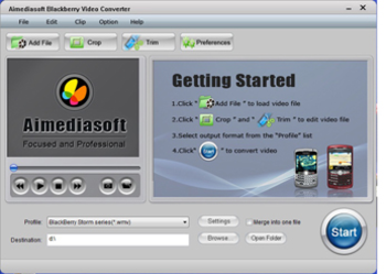 Aimediasoft Blackberry Video Converter screenshot