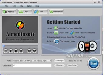 Aimediasoft Creative Zen Converter screenshot 2