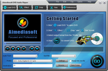 Aimediasoft DVD Audio Ripper screenshot