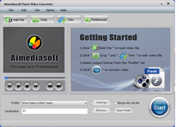 Aimediasoft Flash Video Converter screenshot