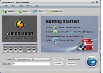 Aimediasoft FLV Video Converter screenshot