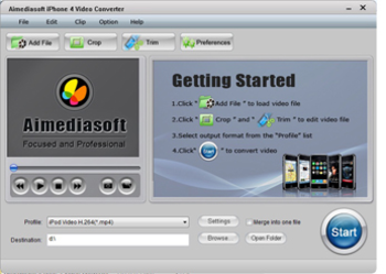 Aimediasoft iPhone 4  Video  Converter screenshot