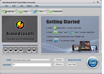 Aimediasoft iPod Touch Video  Converter screenshot