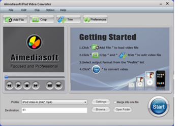 Aimediasoft iPod Video Converter screenshot