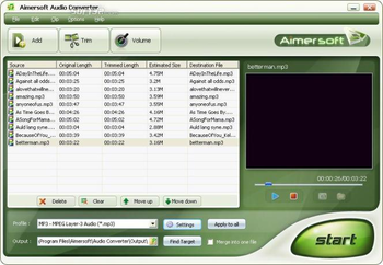 Aimersoft Audio Converter screenshot 2