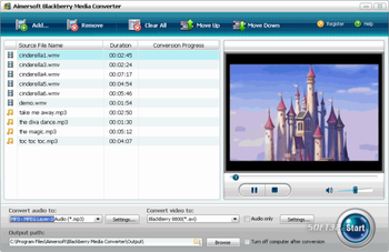 Aimersoft Blackberry Media Converter screenshot