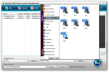 Aimersoft DRM Media Converter screenshot