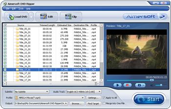 Aimersoft DVD Ripper screenshot 2