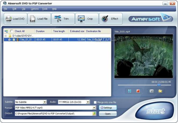 Aimersoft DVD to PSP Converter screenshot