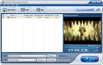 Aimersoft iPad Video Converter screenshot 2