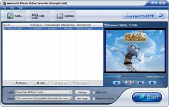 Aimersoft iPhone Video Converter screenshot