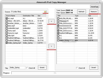 Aimersoft iPod Copy Manager screenshot