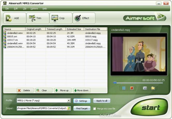 Aimersoft MPEG Converter screenshot