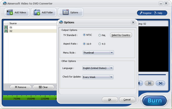 Aimersoft Video to DVD Converter screenshot