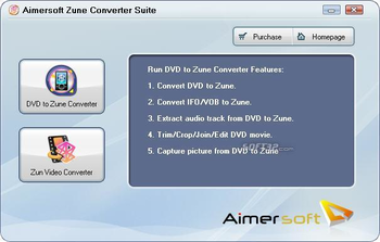 Aimersoft Zune Converter Suite screenshot
