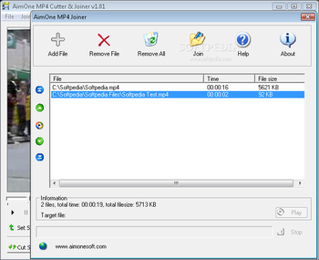 AimOne MP4 Cutter & Joiner screenshot 2