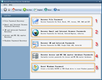 Ainorsoft Password Recovery Bundle screenshot