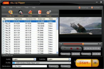 AinSoft Blu-ray Ripper screenshot 2