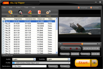AinSoft Blu-ray Ripper screenshot 3
