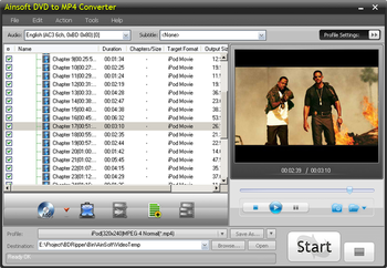 Ainsoft DVD to MP4 Converter screenshot